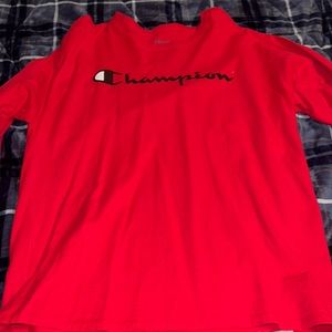 Mens long sleeve red champion shirt